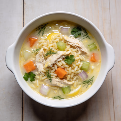 Image of Greek Lemon Chicken Orzo Soup