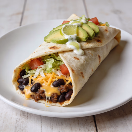 Image of Zesty Lime Black Bean Burritos