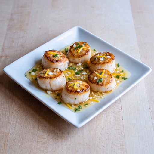 Image of Garlic Lemon Butter Scallops