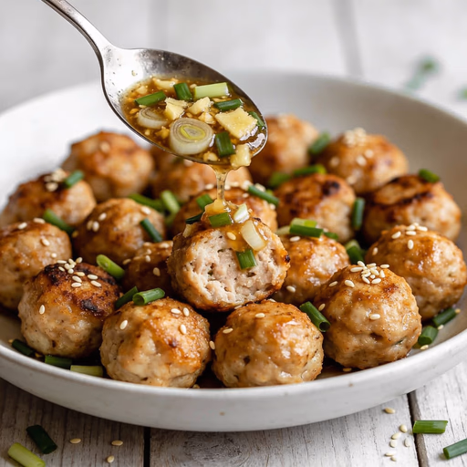 Image of Ginger Scallion Chicken Meatballs