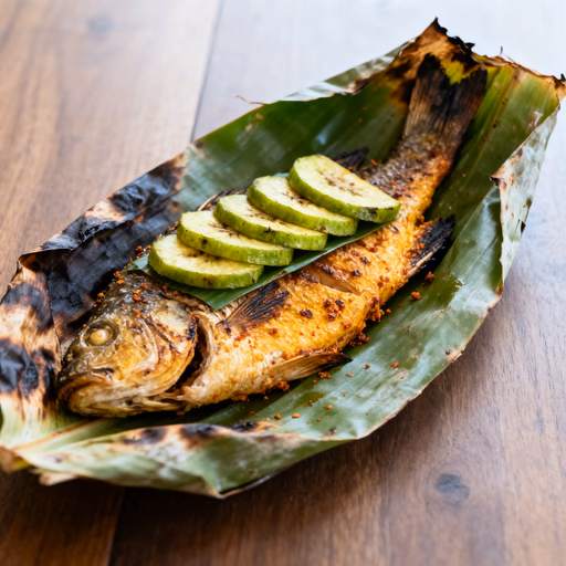 Image of Manado Spiced Fish in Banana Leaf