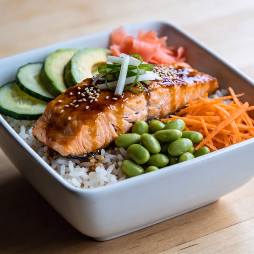 Image of Miso Maple Glazed Salmon Bowls